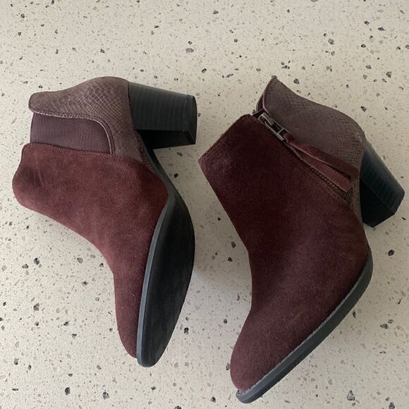 Vionic Women's Anne Java Ankle Boots Suede Leather Snake Print Women’s Size 5 - Picture 4 of 11